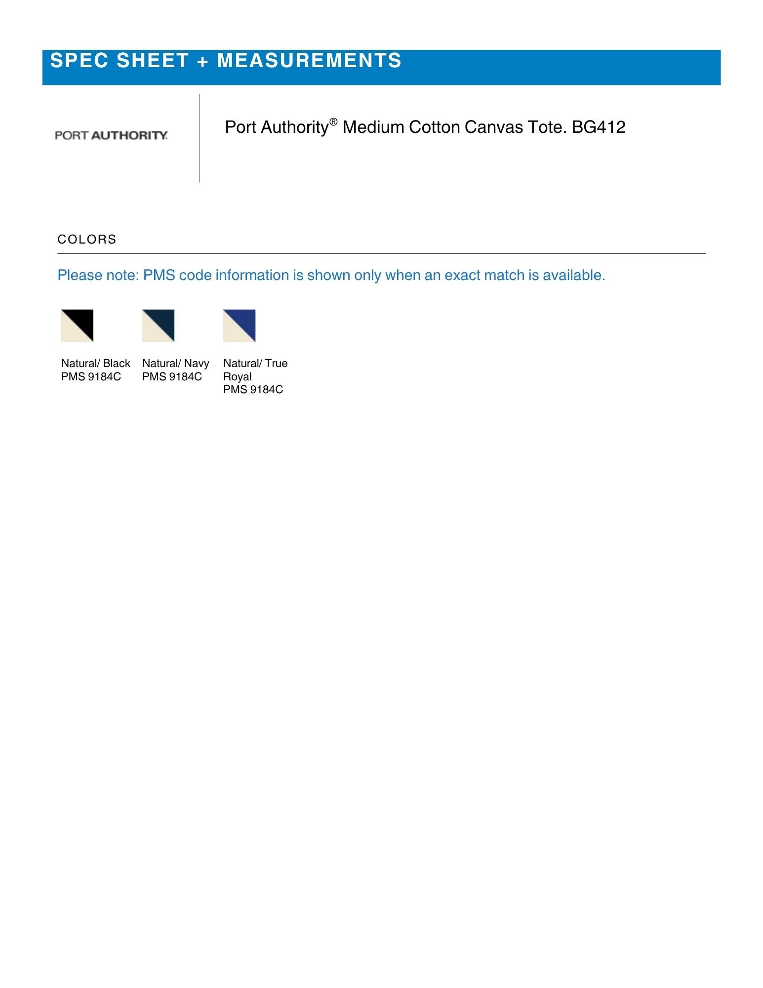 Port Authority® Medium Cotton Canvas Tote